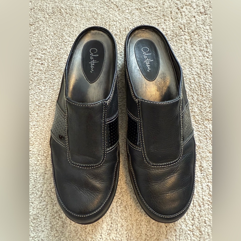 Vintage Cole Haan Black Nike Air Women’s Black‎ Slip-Ons SZ 8B - Woven Soles